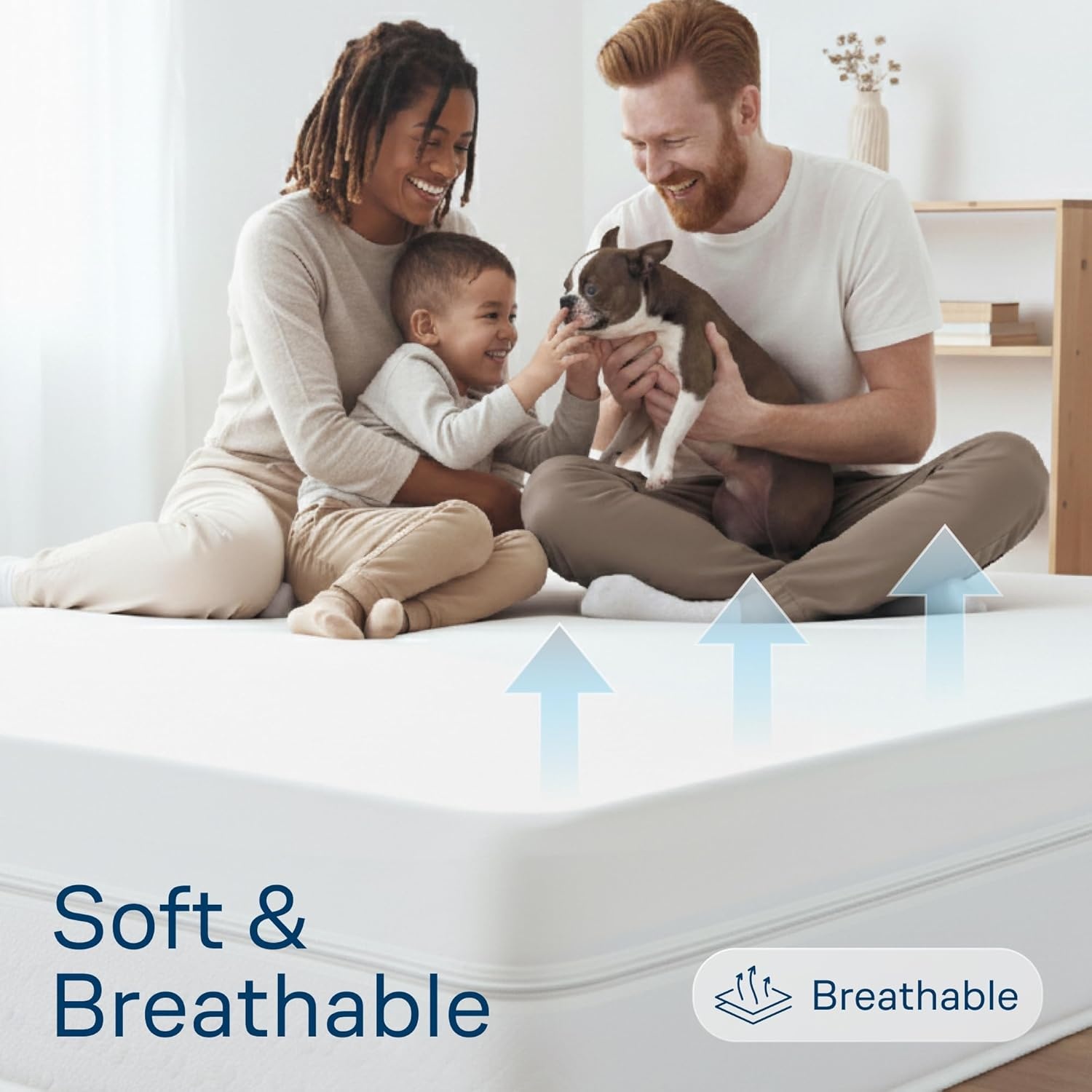 image:imageNiagara Waterproof 360 Protection Zippered Mattress Pad Queen 60x80 Non Noisy Cooling Breathable Ultra Plush Protector Absorbent Extra Deep Fits 20 Inches Deep MattressWhite