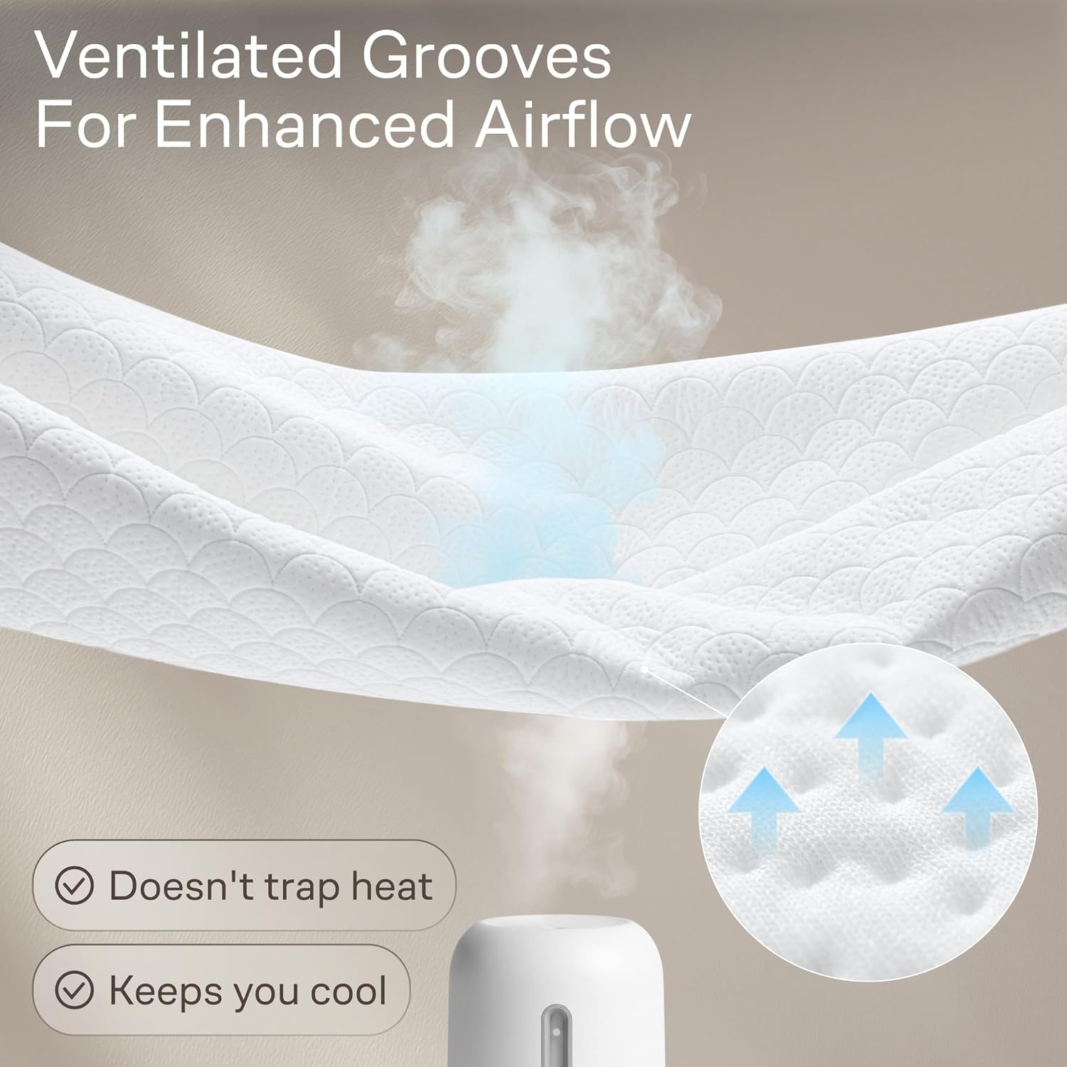 image:imageNiagara Waterproof 360 Protection Zippered Mattress Pad Queen 60x80 Non Noisy Cooling Breathable Ultra Plush Protector Absorbent Extra Deep Fits 20 Inches Deep MattressWhite Scallops