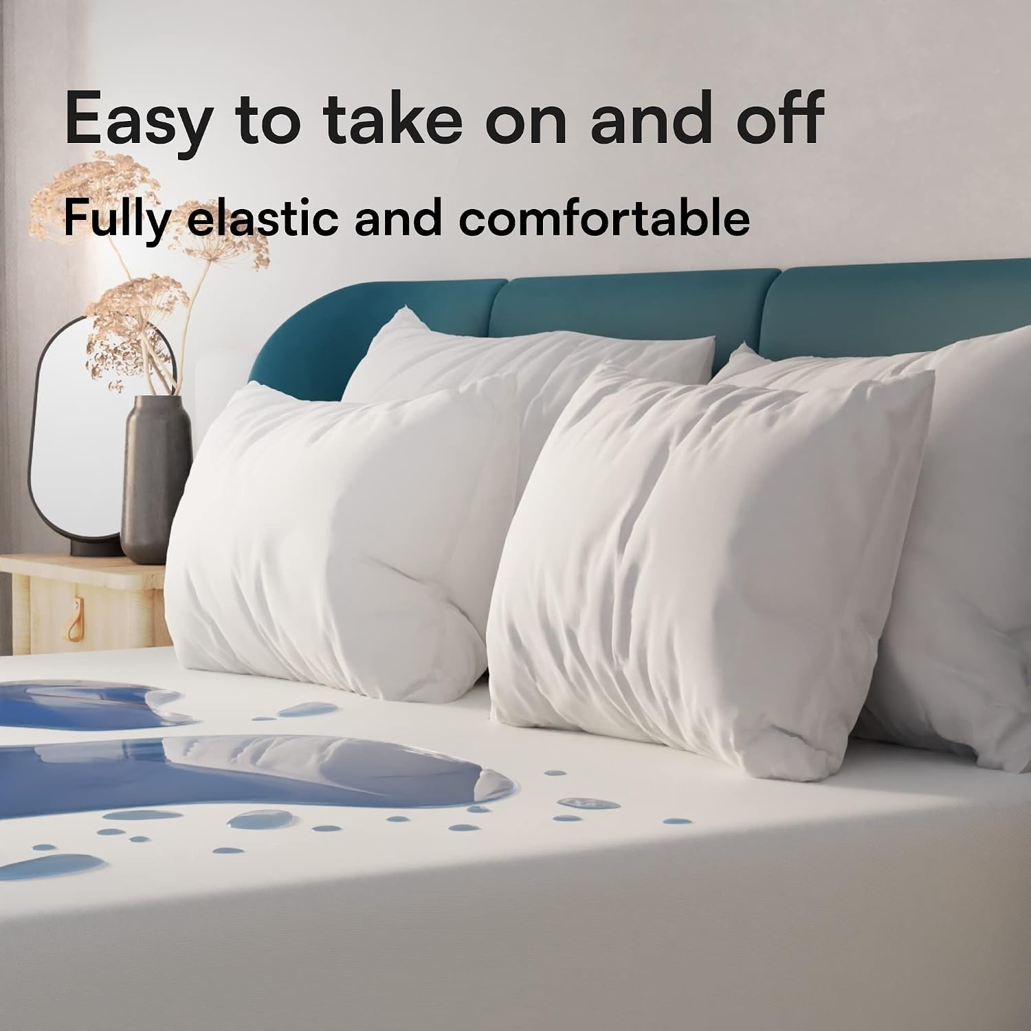 image:imageNiagara Waterproof Mattress Protector King 78x80 Cover Deep Pocket Breathable Noiseless 820Inches Bed Smooth Jersey Mattress Pad Cover Fully Ultra Thin PolyesterKing