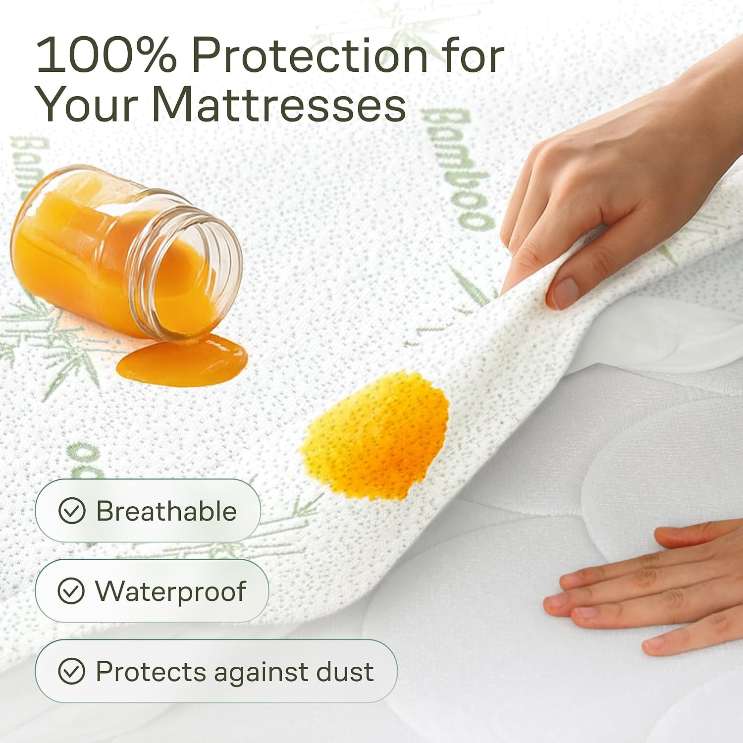image:imageNiagara Waterproof Mattress Protector Twin 39x75 Cover Deep Pocket Breathable Noiseless 820Inches Bed Smooth Jersey Mattress Pad Cover Fully Ultra Thin PolyesterGreen