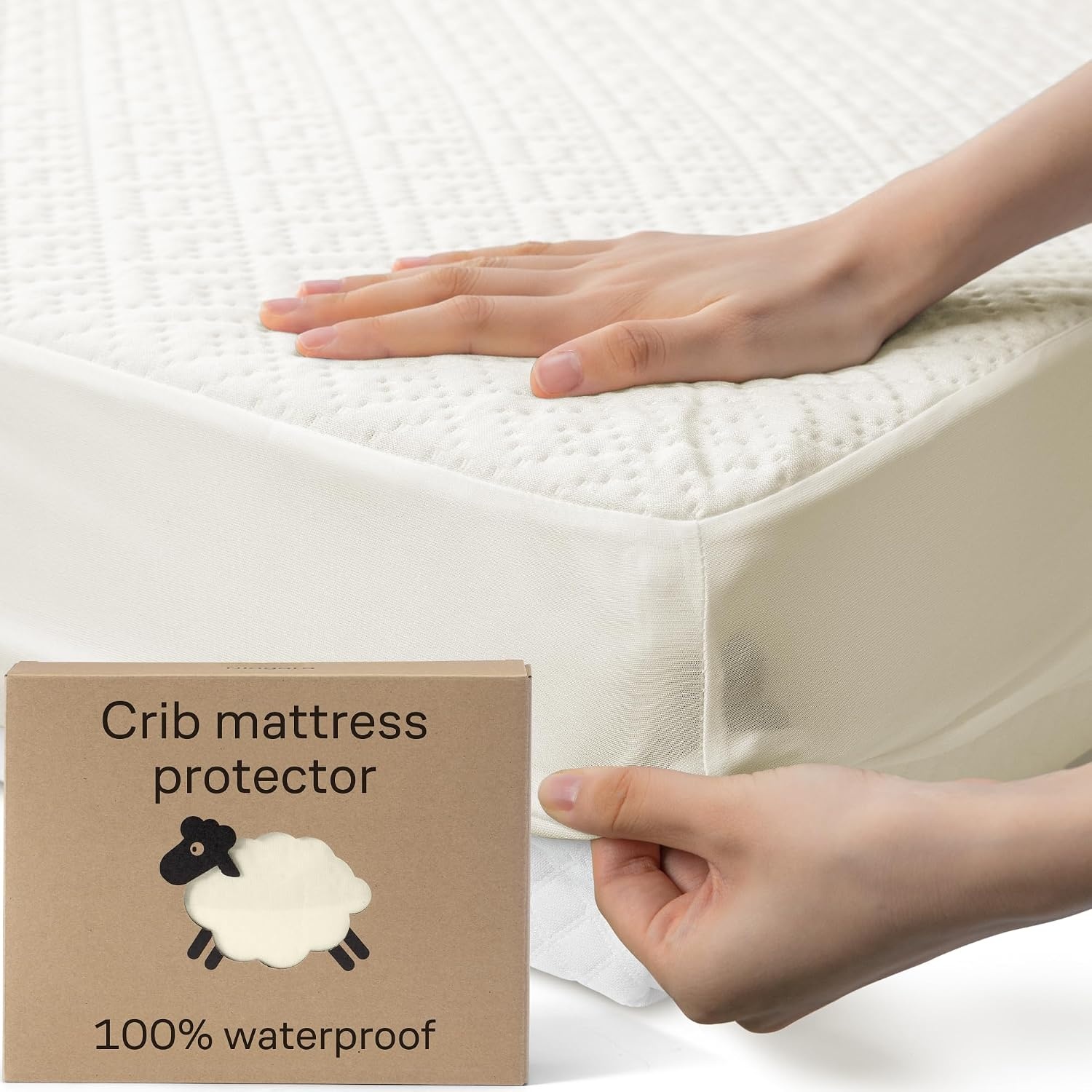 image:imageNiagara Waterproof Mattress Protector Twin 39x75 Cover Deep Pocket Breathable Noiseless 820Inches Bed Smooth Jersey Mattress Pad Cover Fully Ultra Thin PolyesterBeige