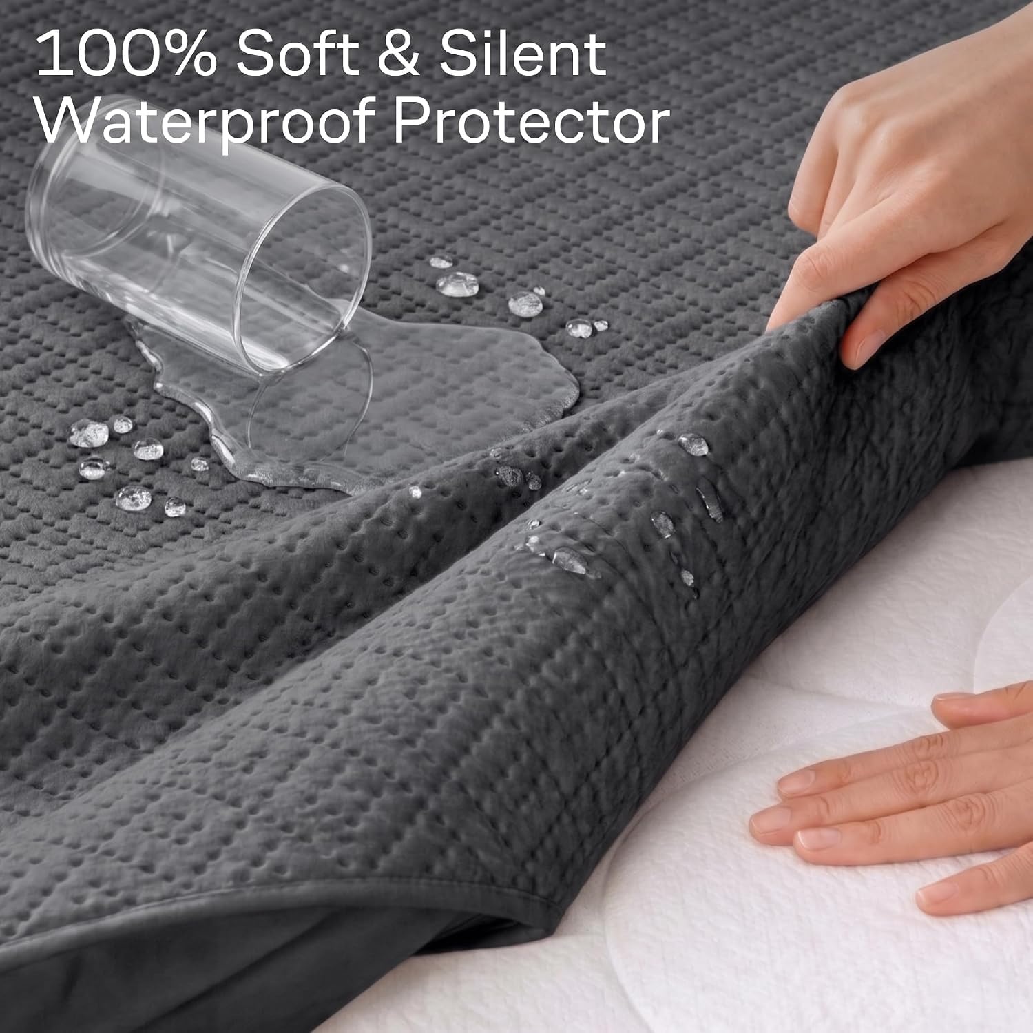 image:imageNiagara Waterproof Mattress Protector Twin 39x75 Cover Deep Pocket Breathable Noiseless 820Inches Bed Smooth Jersey Mattress Pad Cover Fully Ultra Thin PolyesterGray