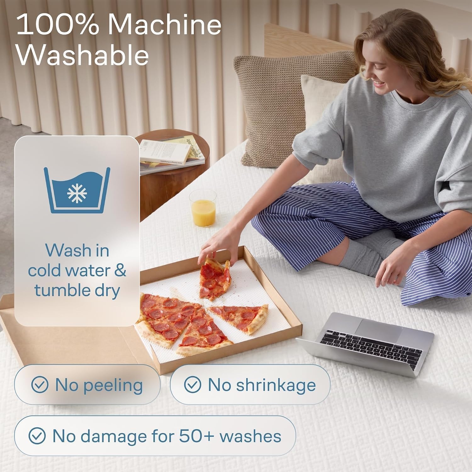 image:imageNiagara Waterproof Mattress Protector Twin 39x75 Cover Deep Pocket Breathable Noiseless 820Inches Bed Smooth Jersey Mattress Pad Cover Fully Ultra Thin PolyesterWhite