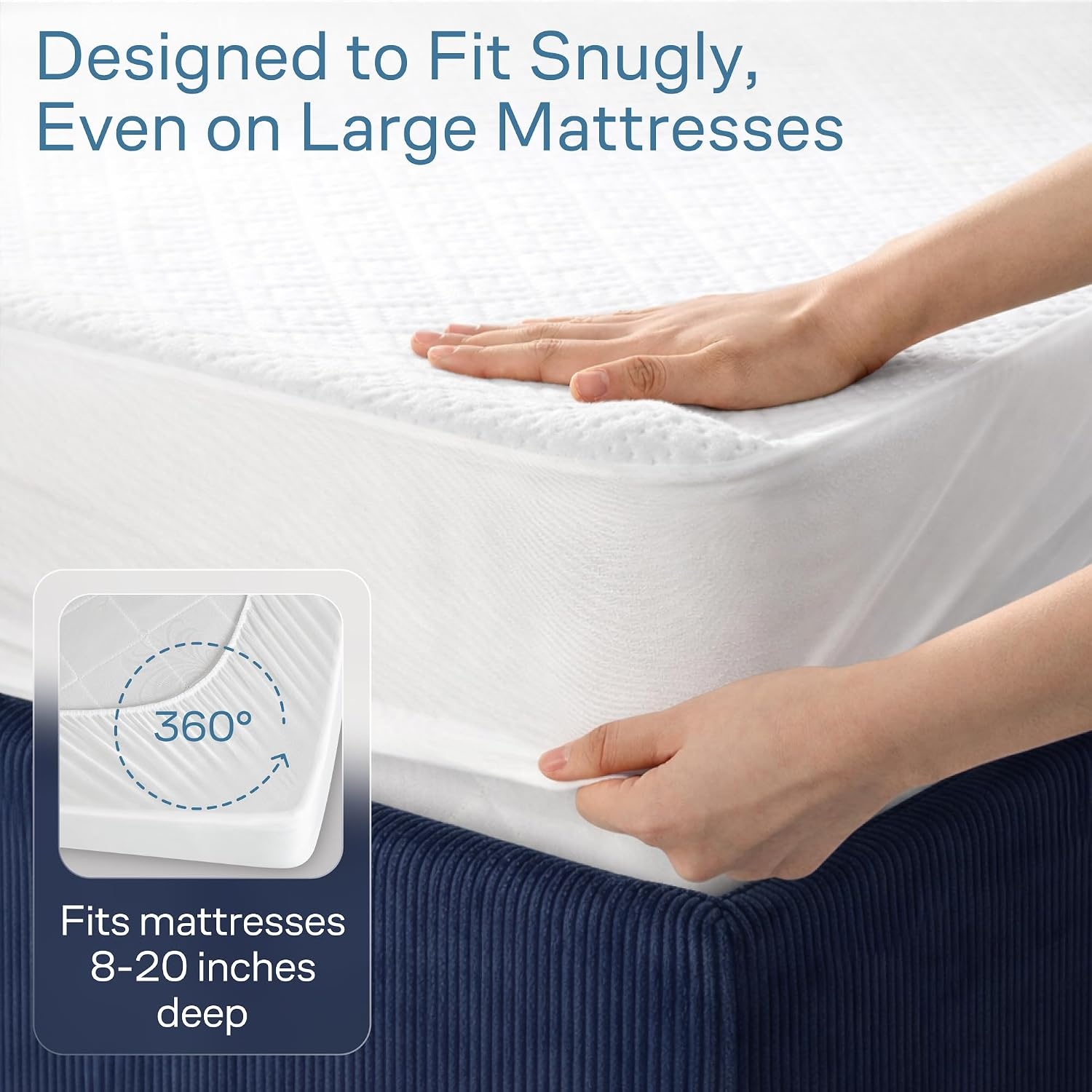 image:imageNiagara Waterproof Mattress Protector Twin 39x75 Cover Deep Pocket Breathable Noiseless 820Inches Bed Smooth Jersey Mattress Pad Cover Fully Ultra Thin PolyesterWhite