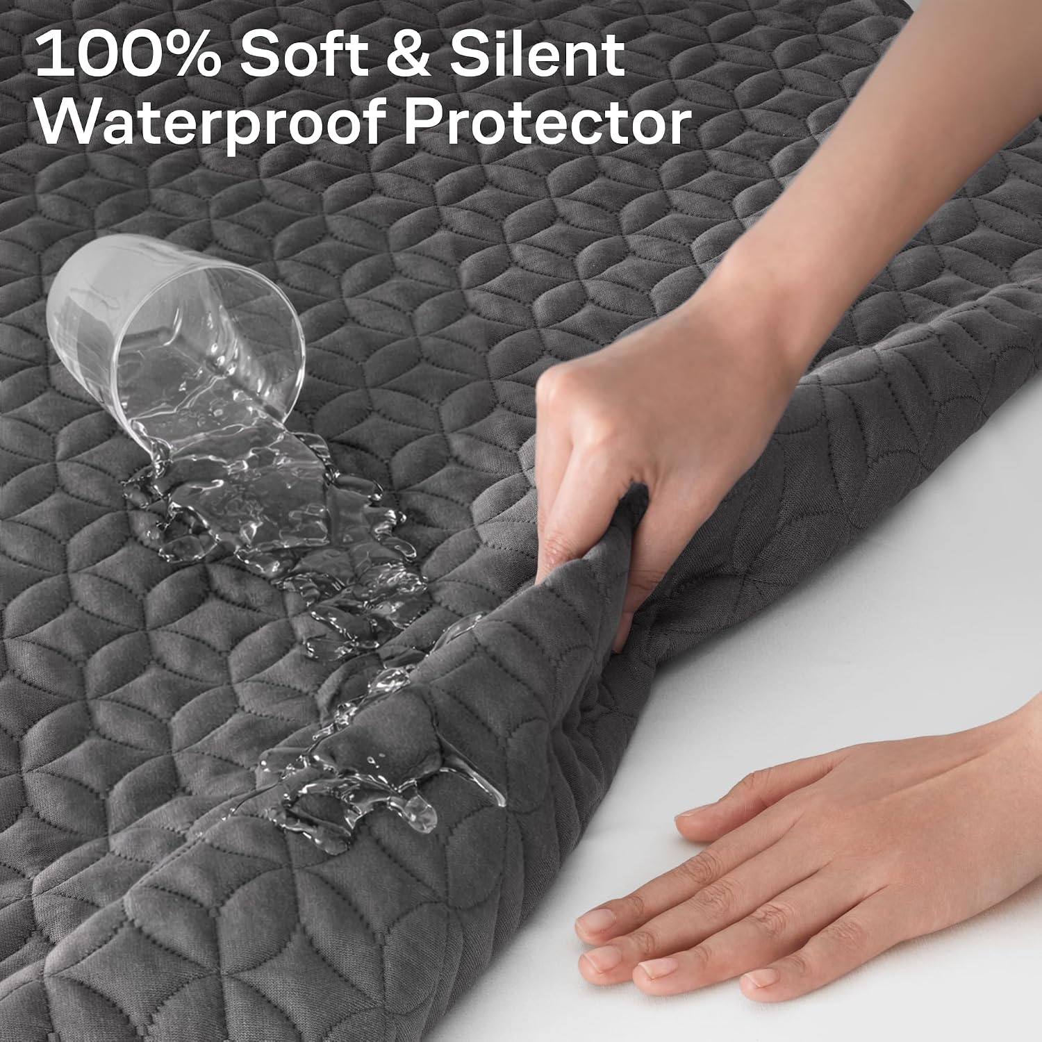 image:imageNiagara Waterproof Mattress Protector Twin 39x75 Cover Deep Pocket Breathable Noiseless 820Inches Bed Smooth Jersey Mattress Pad Cover Fully Ultra Thin PolyesterGray