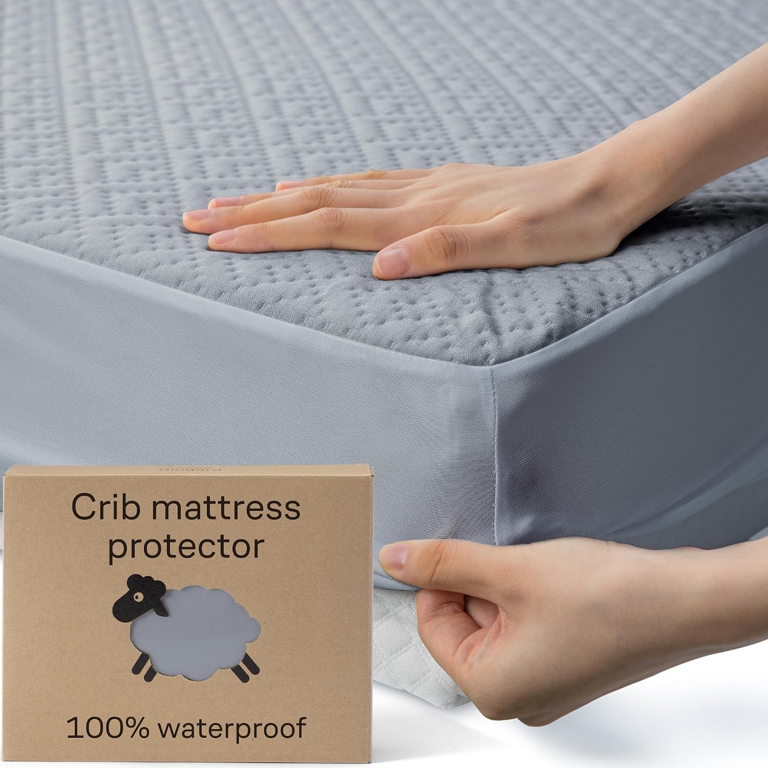image:imageNiagara Waterproof Mattress Protector Twin 39x75 Cover Deep Pocket Breathable Noiseless 820Inches Bed Smooth Jersey Mattress Pad Cover Fully Ultra Thin PolyesterGray