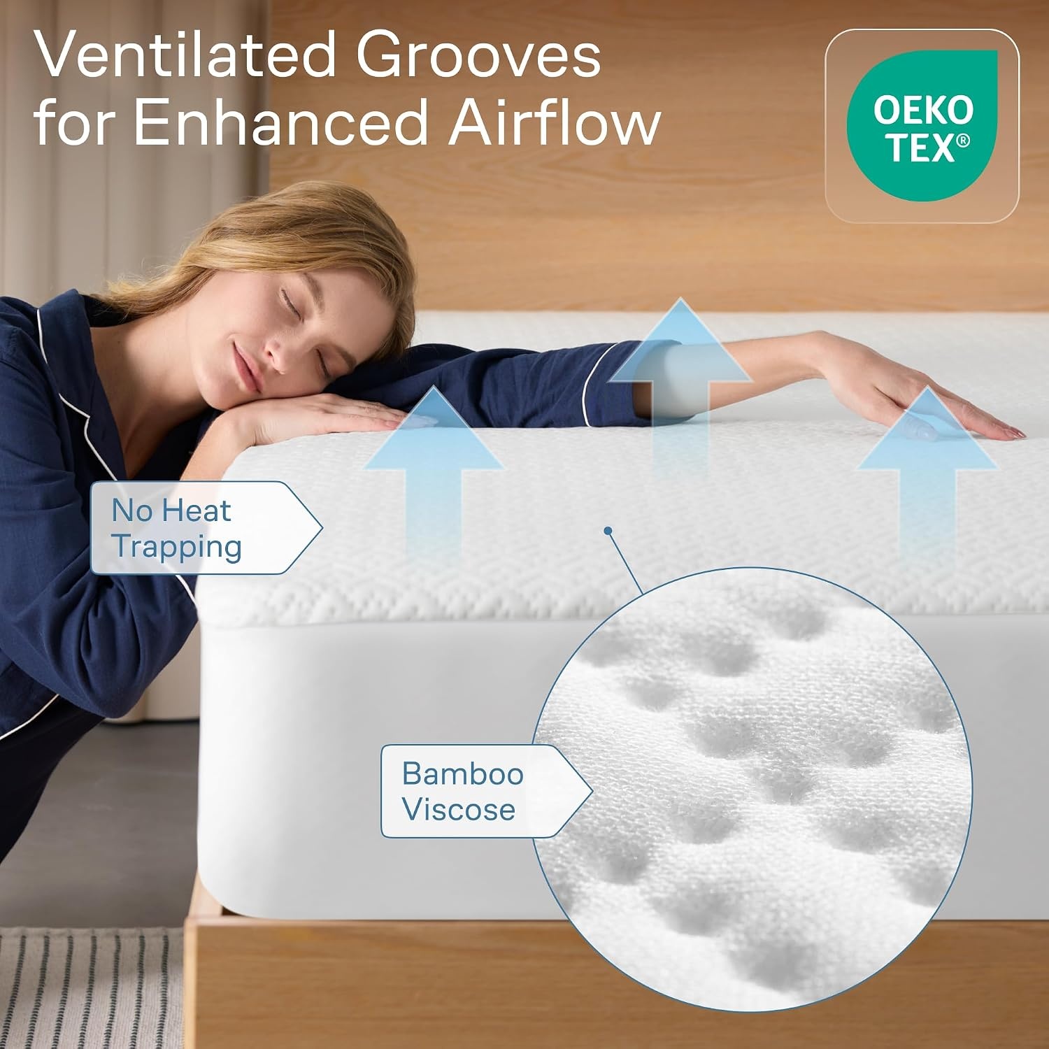 image:imageNiagara Waterproof Mattress Protector Twin 39x75 Cover Deep Pocket Breathable Noiseless 820Inches Bed Smooth Jersey Mattress Pad Cover Fully Ultra Thin PolyesterWhite