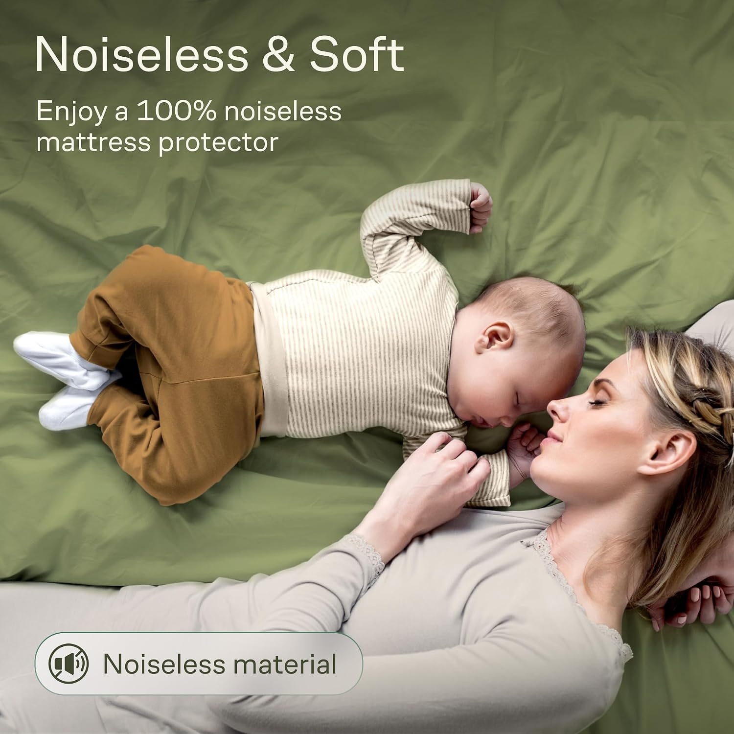 image:imageNiagara Waterproof Mattress Protector Twin 39x75 Cover Deep Pocket Breathable Noiseless 820Inches Bed Smooth Jersey Mattress Pad Cover Fully Ultra Thin PolyesterGreen