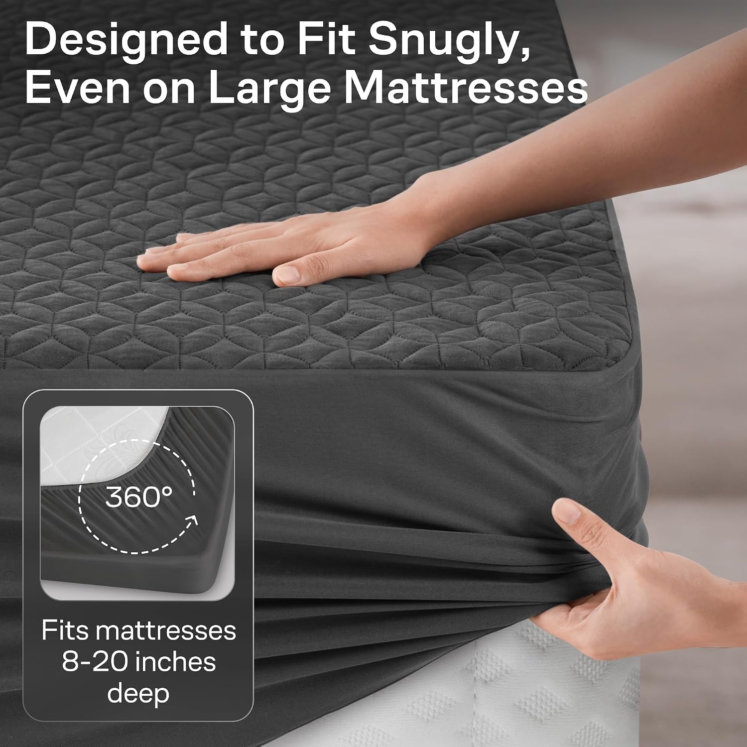 image:imageNiagara Waterproof Mattress Protector Twin 39x75 Cover Deep Pocket Breathable Noiseless 820Inches Bed Smooth Jersey Mattress Pad Cover Fully Ultra Thin PolyesterGray