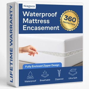 Niagara Waterproof 360 Protection Zippered Mattress Pad Queen 60×80 Non Noisy Cooling Breathable Ultra Plush Protector Absorbent Extra Deep Fits 20 Inches Deep Mattress(White)