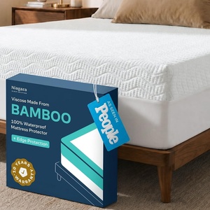 Niagara Waterproof 360 Protection Zippered Mattress Pad Queen 60×80 Non Noisy Cooling Breathable Ultra Plush Protector Absorbent Extra Deep Fits 20 Inches Deep Mattress(*White Waves)