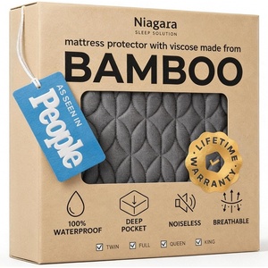 Niagara Waterproof Mattress Protector Twin 39×75 Cover Deep Pocket Breathable Noiseless 8-20Inches Bed Smooth Jersey Mattress Pad Cover Fully Ultra Thin Polyester(Gray)