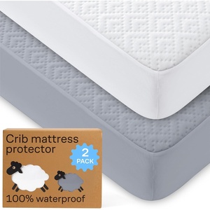 Niagara Waterproof Mattress Protector Twin 39×75 Cover Deep Pocket Breathable Noiseless 8-20Inches Bed Smooth Jersey Mattress Pad Cover Fully Ultra Thin Polyester(White/Gray)