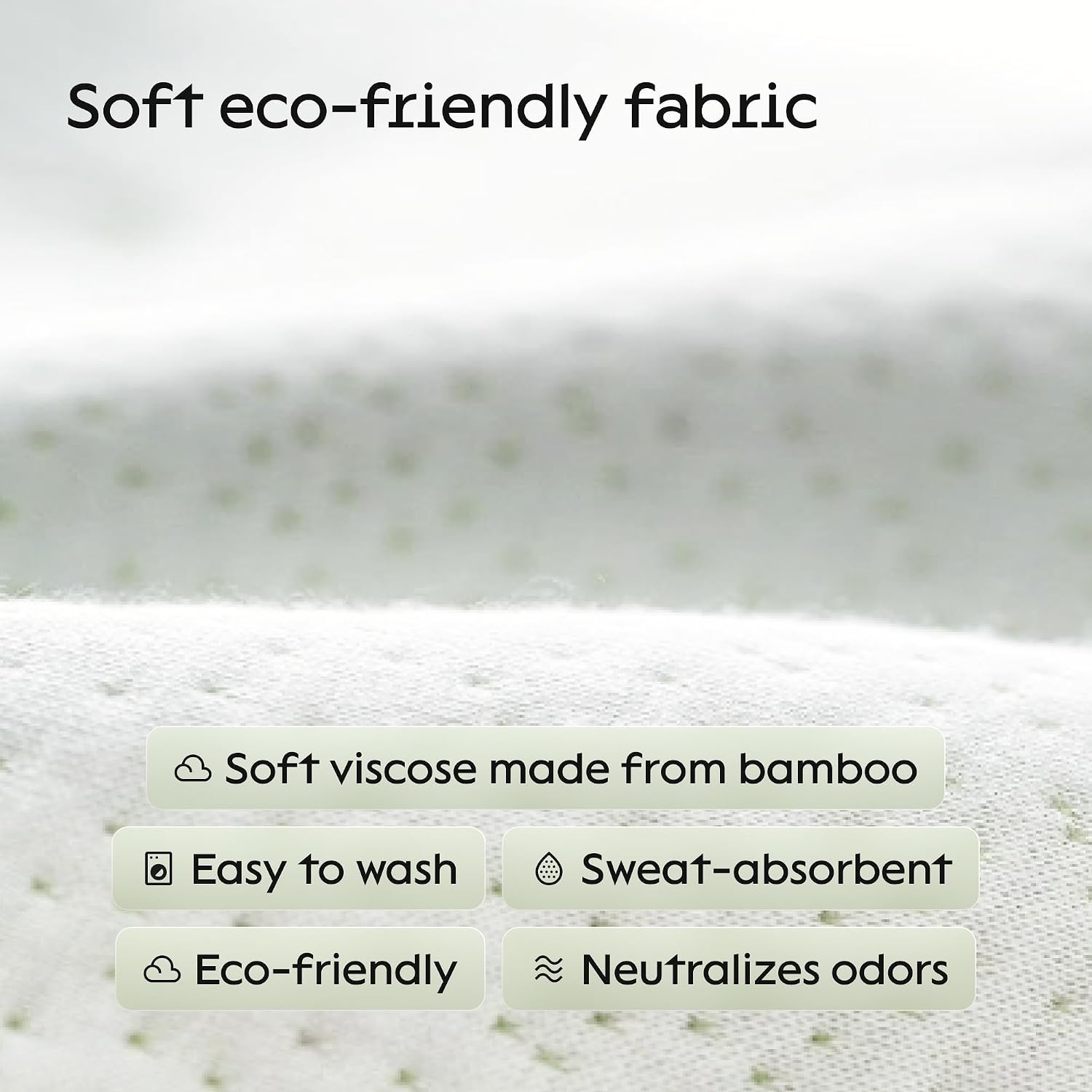 image:image100 Waterproof Pillow Protectors Queen 20x30 Pair Zippered Pillow Case Pillow Cover Guaranteed Noiseless Pad Ultra Plush Absorbent Viscose Made from Bamboo Green 2 PackGreen