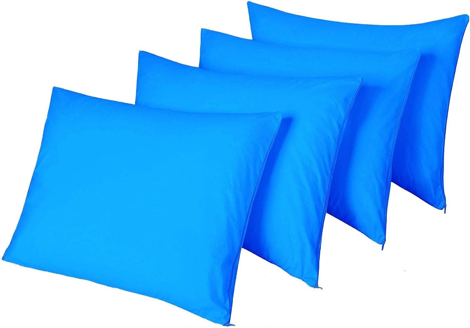 image:image4 Pack Waterproof Pillow Protectors Standard 20x26 Inches Smooth Zipper Premium Encasement Covers Quiet Cases SetGrey