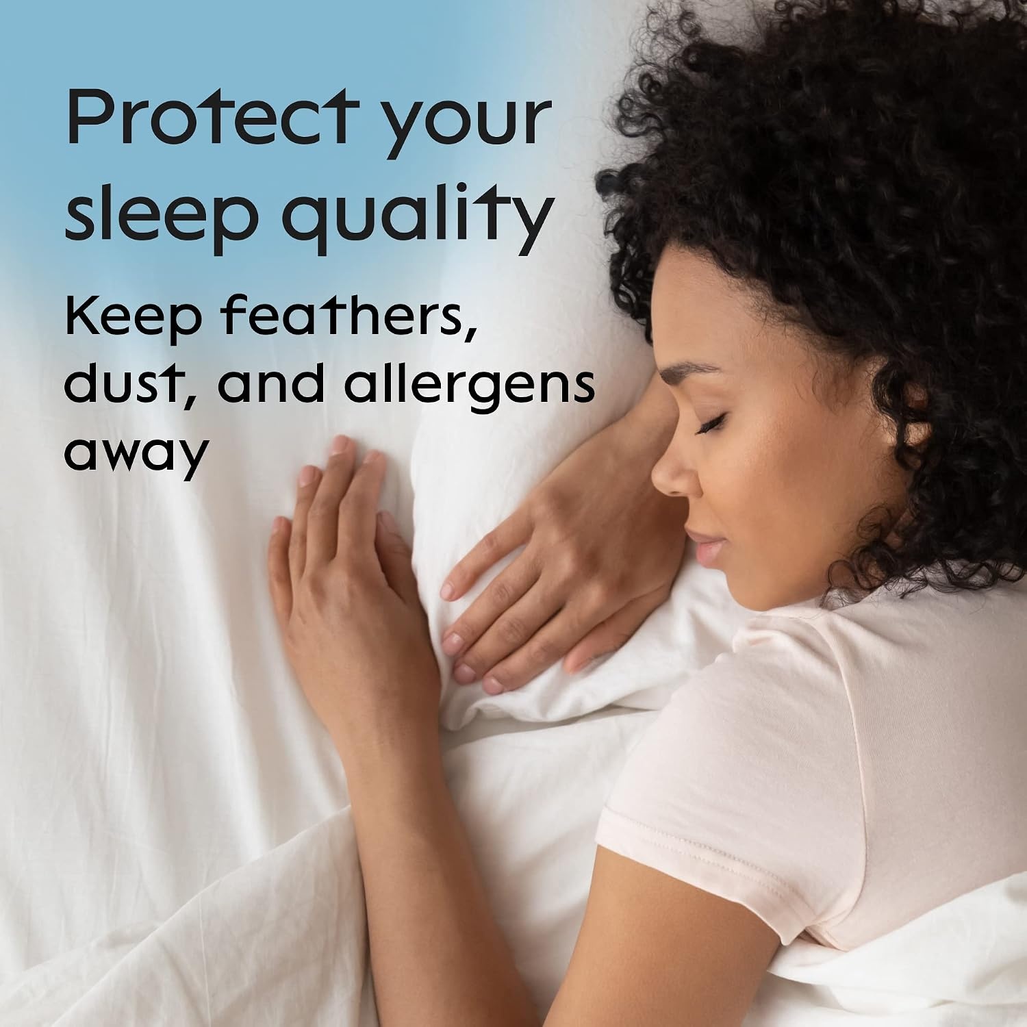 image:imageNiagara 2 Pack Queen Pillow Protectors with Zipper Premium Cotton Sateen Blend Tight Weave Lab Tested Non Noisy Zip Covers Breathable Non Crinky 20x30 InchesStandard