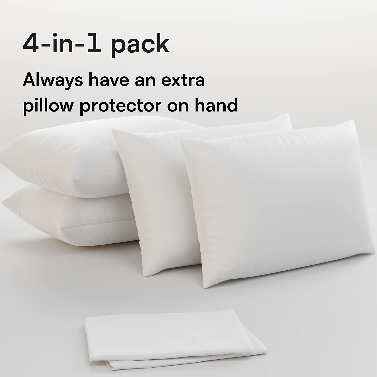 image:imageNiagara 2 Pack Queen Pillow Protectors with Zipper Premium Cotton Sateen Blend Tight Weave Lab Tested Non Noisy Zip Covers Breathable Non Crinky 20x30 InchesQueen