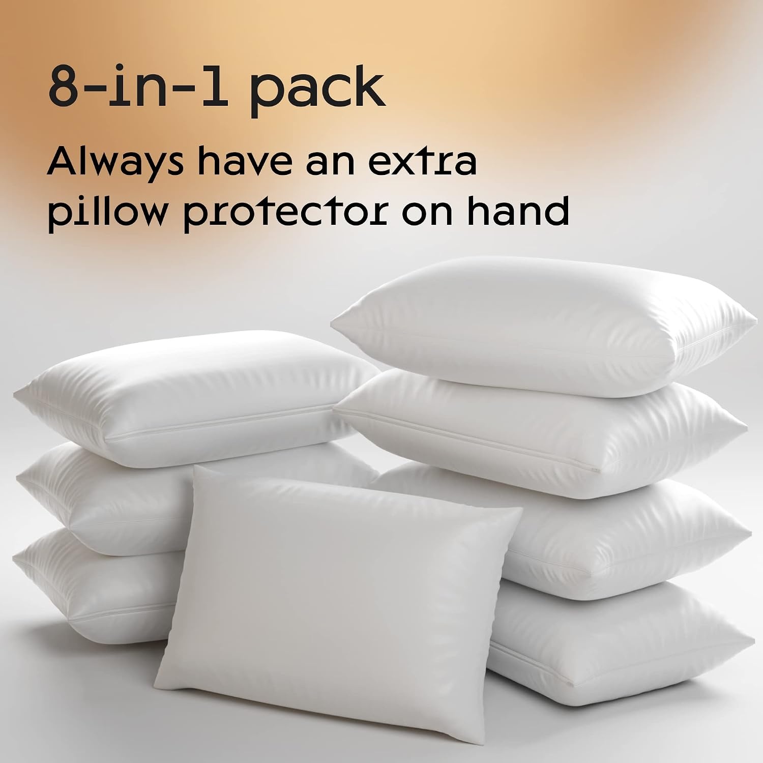image:imageNiagara 2 Pack Queen Pillow Protectors with Zipper Premium Cotton Sateen Blend Tight Weave Lab Tested Non Noisy Zip Covers Breathable Non Crinky 20x30 InchesStandard