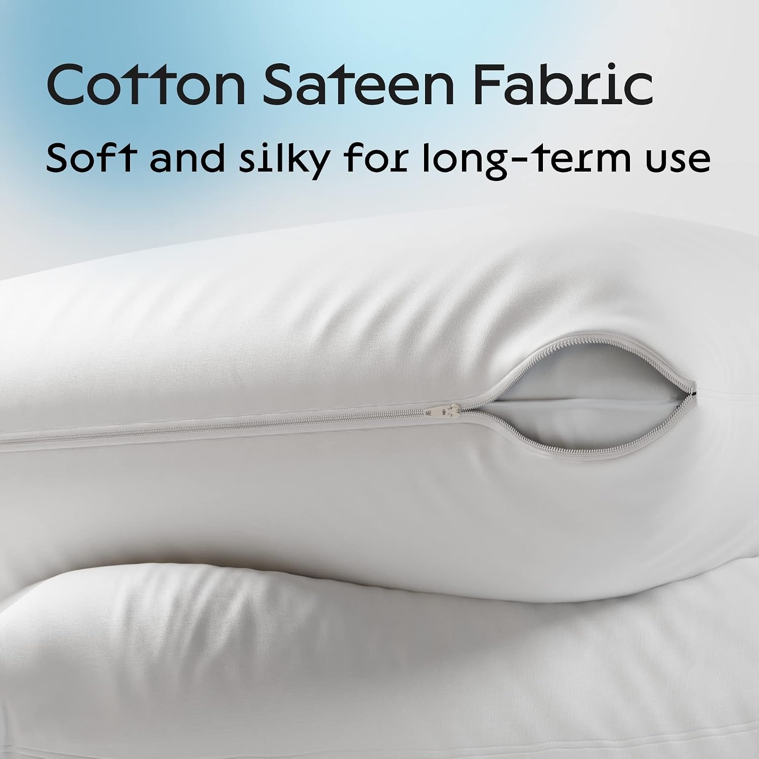 image:imageNiagara 2 Pack Queen Pillow Protectors with Zipper Premium Cotton Sateen Blend Tight Weave Lab Tested Non Noisy Zip Covers Breathable Non Crinky 20x30 InchesStandard