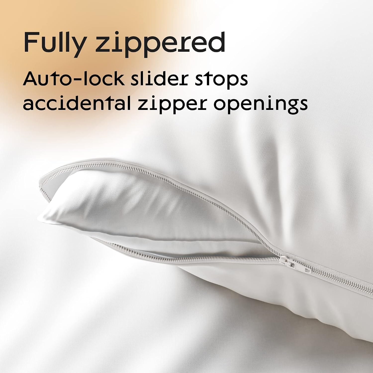 image:imageNiagara 2 Pack Queen Pillow Protectors with Zipper Premium Cotton Sateen Blend Tight Weave Lab Tested Non Noisy Zip Covers Breathable Non Crinky 20x30 InchesStandard