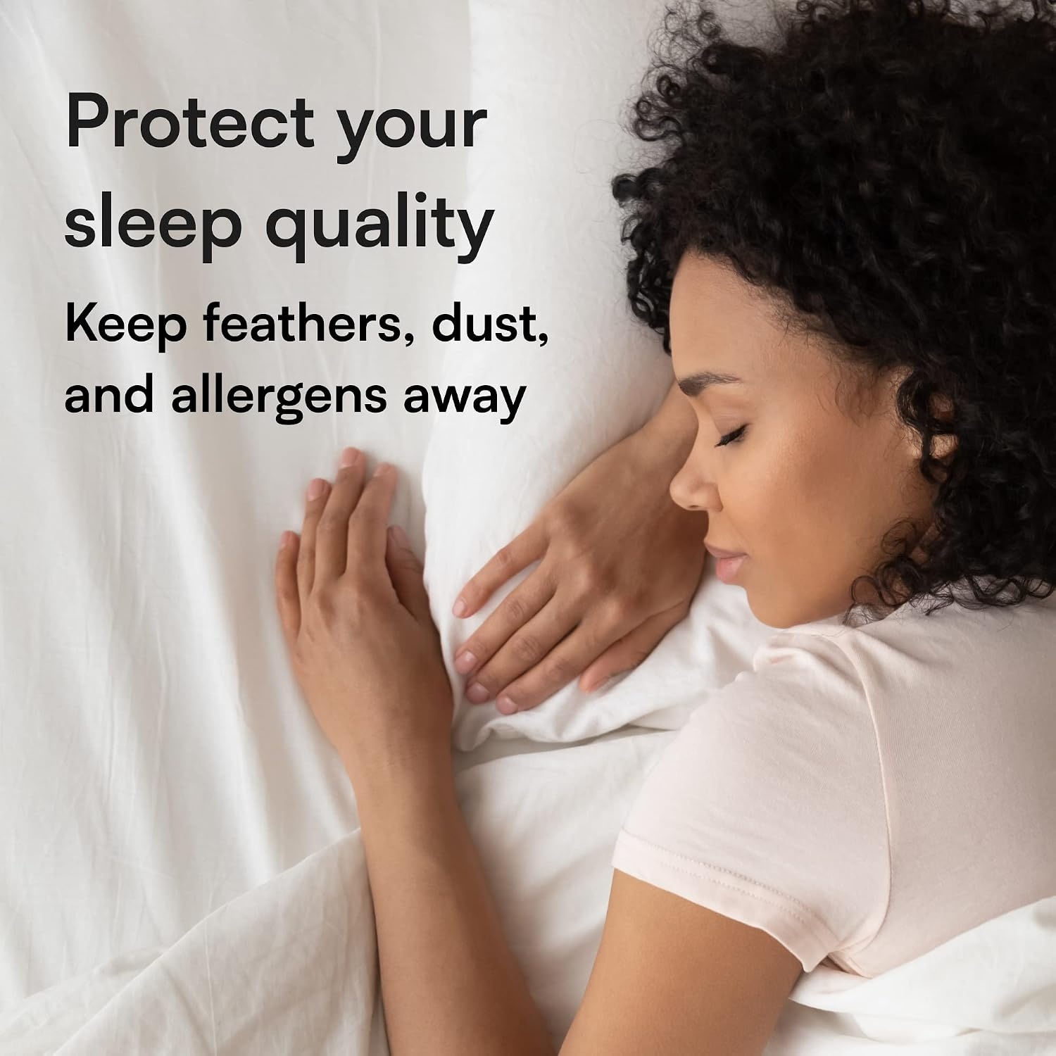 image:imageNiagara 2 Pack Standard Pillow Protectors with Zipper Premium Cotton Sateen Blend Tight Weave Lab Tested Non Noisy Zip Covers Breathable Non Crinky 20x26 InchesQueen
