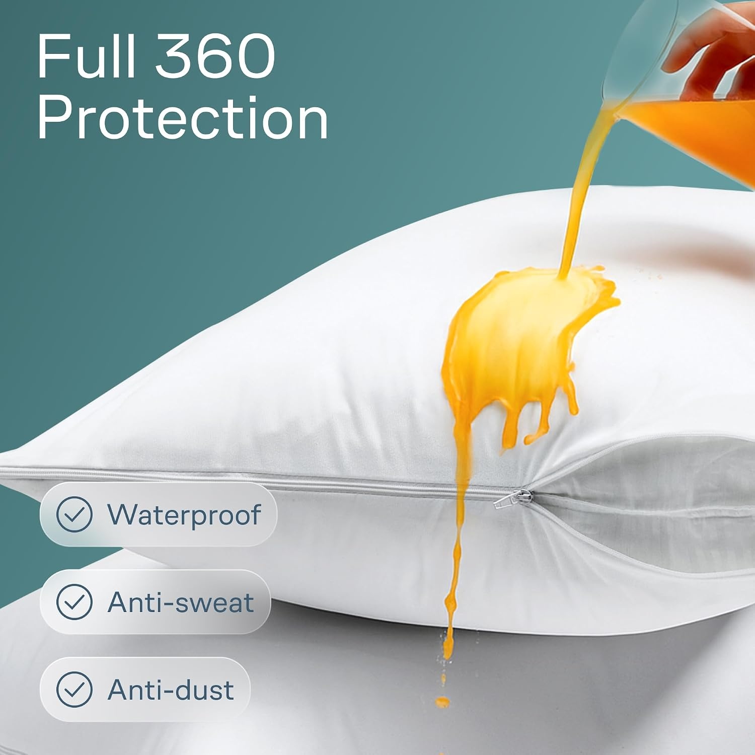 image:imageNiagara Waterproof Pillow Protectors 4 Pack Queen Size WhiteQueen