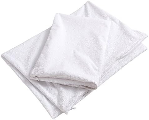 image:imageNiagara Waterproof Pillow Protectors King 4 Pack Cotton Terry 100 Waterproof Cooling Zippered Cotton White T Pillow Encasement Washable Long Life Soft BreathableKing