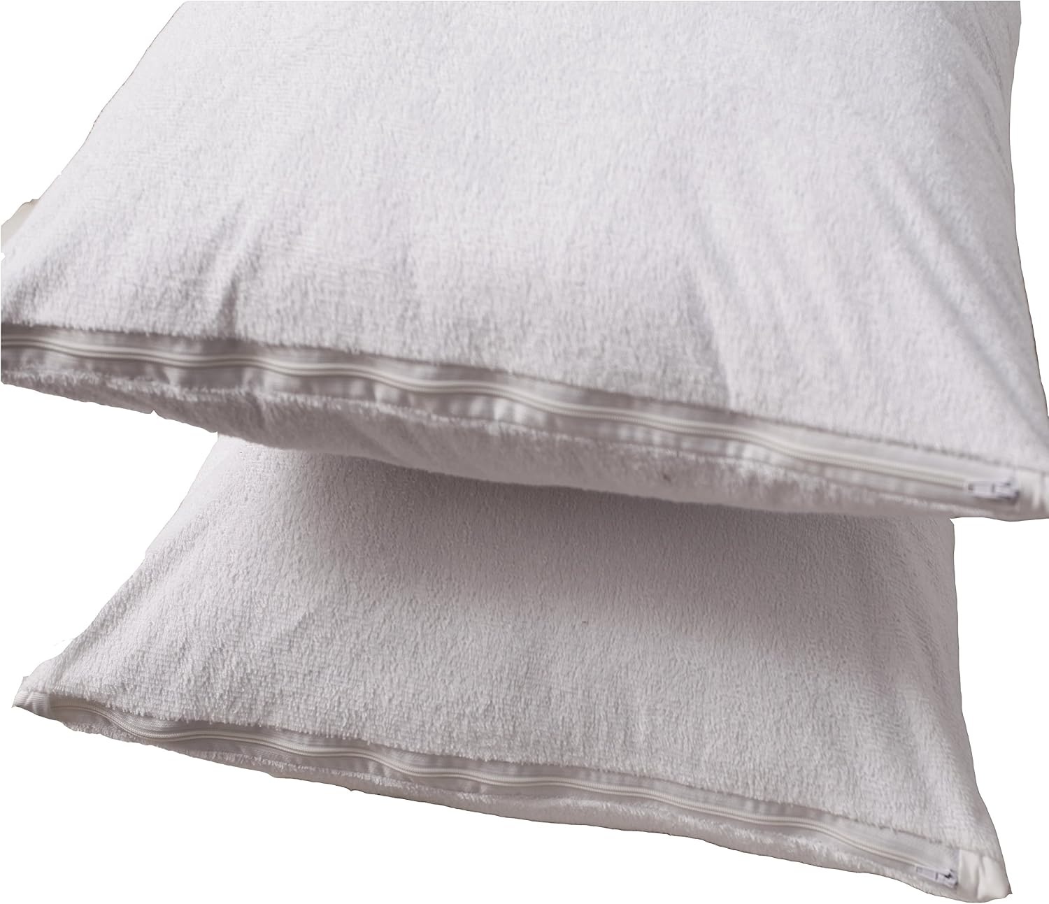 image:imageNiagara Waterproof Pillow Protectors King 4 Pack Cotton Terry 100 Waterproof Cooling Zippered Cotton White T Pillow Encasement Washable Long Life Soft BreathableKing