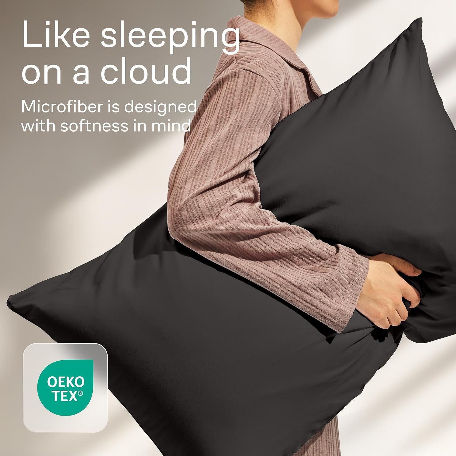 image:imageUltra Soft Pillow Protectors with Zipper Queen Size Set of 4 WhiteBlack