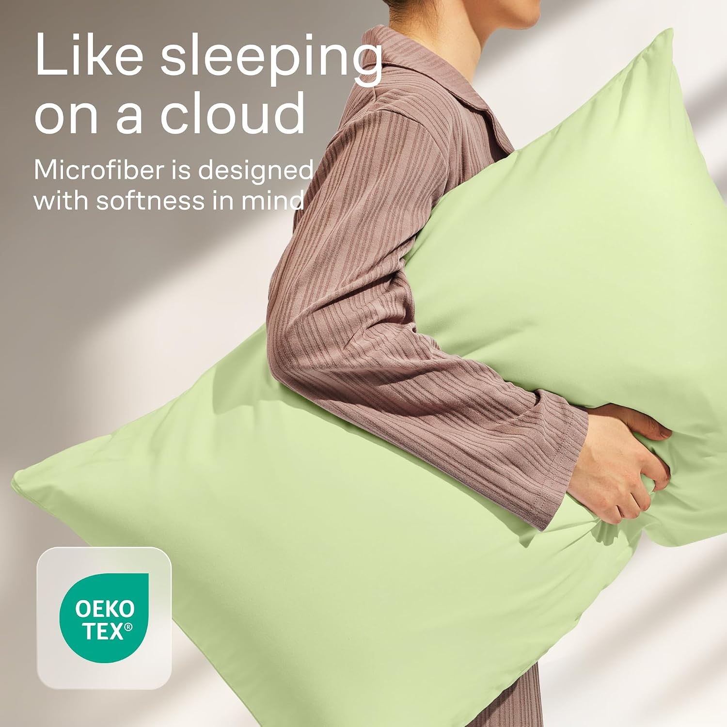 image:imageUltra Soft Pillow Protectors with Zipper Queen Size Set of 4 WhiteSage