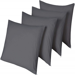 4 Pack Waterproof Pillow Protectors Standard 20×26 Inches Smooth Zipper Premium Encasement Covers Quiet Cases Set(Grey)