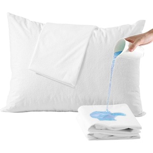 Niagara Waterproof Pillow Protectors King 4 Pack Cotton Terry 100% Waterproof Cooling Zippered Cotton White T Pillow Encasement Washable Long Life Soft Breathable(King)